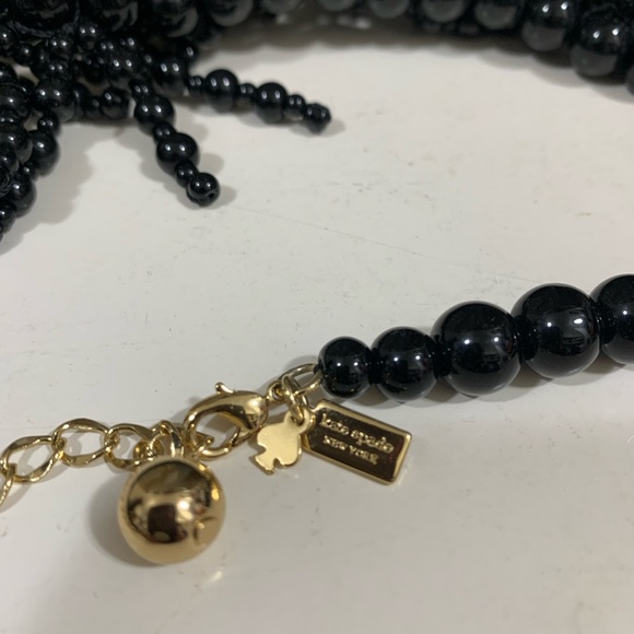 Kate Spade black glass bead statement necklace - Picture 6 of 13